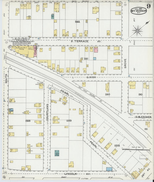 Sanborn Fire Insurance Map from Mount Vernon, Westchester County, New York (1892), Sheet #0009 - Historic Sanborn Fire Insurance Map Print, vintage old map wall art, antique decor, genealogy gift, New York New York map