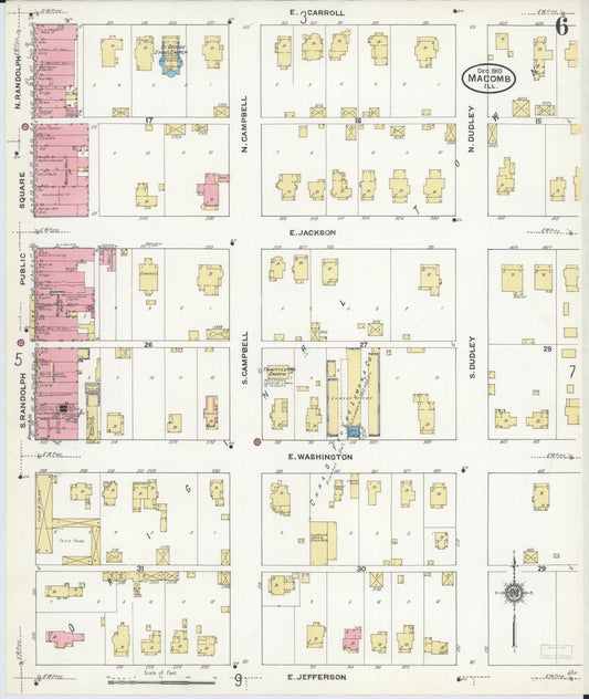 Sanborn Fire Insurance Map from Macomb, Mcdonough County, Illinois (1910), Sheet #0006 - Historic Sanborn Fire Insurance Map Print, vintage old map wall art, antique decor, genealogy gift, Illinois Illinois map