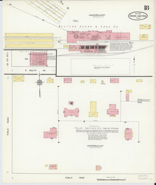 Sanborn Fire Insurance Map from Grand Junction, Mesa County, Colorado (1912), Sheet #0018 - Historic Sanborn Fire Insurance Map Print, vintage old map wall art, antique decor, genealogy gift, Colorado Colorado map