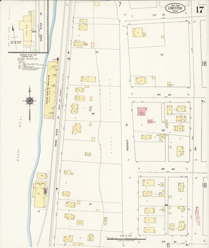 Sanborn Fire Insurance Map from Lewiston, Nez Perce County, Idaho (1918), Sheet #0017 - Complete Map Set gallery image, historic Sanborn map, vintage wall art, Idaho Idaho