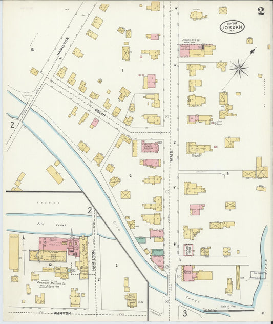 Sanborn Fire Insurance Map from Jordan, Onondaga County, New York (1904), Sheet #0002 - Historic Sanborn Fire Insurance Map Print, vintage old map wall art, antique decor, genealogy gift, New York New York map