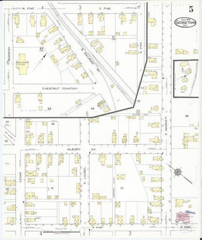Sanborn Fire Insurance Map from Georgetown, Sussex County, Delaware (1919), Sheet #0005 - Complete Map Set gallery image, historic Sanborn map, vintage wall art, Delaware Delaware