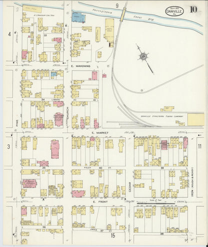 Sanborn Fire Insurance Map from Danville, Montour County, Pennsylvania (1913), Sheet #0010 - Historic Sanborn Fire Insurance Map Print, vintage old map wall art, antique decor, genealogy gift, Pennsylvania Pennsylvania map