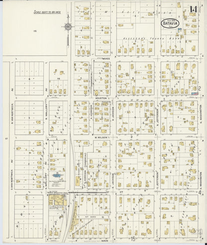 Sanborn Fire Insurance Map from Batavia, Kane County, Illinois (1916), Sheet #0014 - Complete Map Set gallery image, historic Sanborn map, vintage wall art, Illinois Illinois