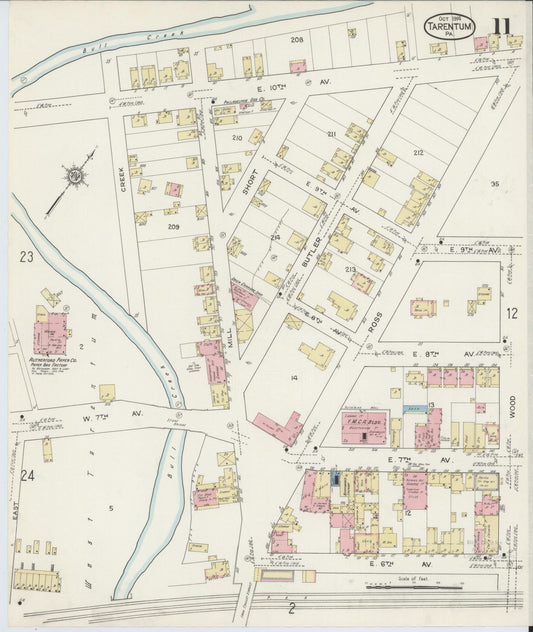 Sanborn Fire Insurance Map from Tarentum, Allegheny County, Pennsylvania (1914), Sheet #0011 - Historic Sanborn Fire Insurance Map Print, vintage old map wall art, antique decor, genealogy gift, Pennsylvania Pennsylvania map