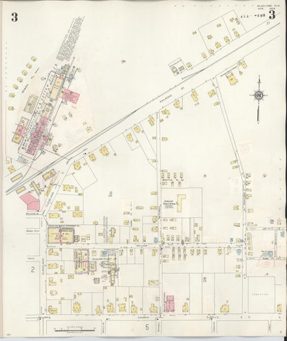 Sanborn Fire Insurance Map from Headland, Henry County, Alabama (1945), Sheet #0003 - Complete Map Set gallery image, historic Sanborn map, vintage wall art, Alabama Alabama