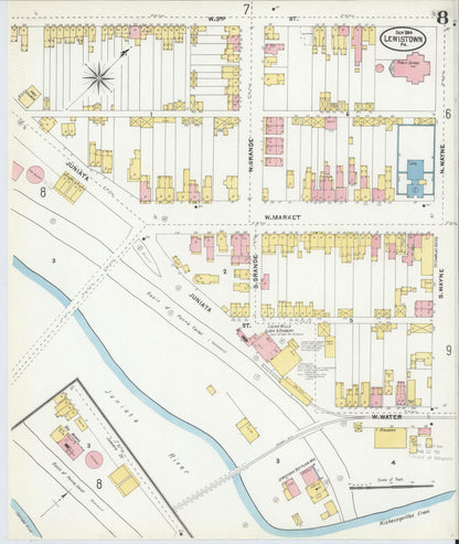 Sanborn Fire Insurance Map from Lewistown, Mifflin County, Pennsylvania (1904), Sheet #0008 - Complete Map Set gallery image, historic Sanborn map, vintage wall art, Pennsylvania Pennsylvania
