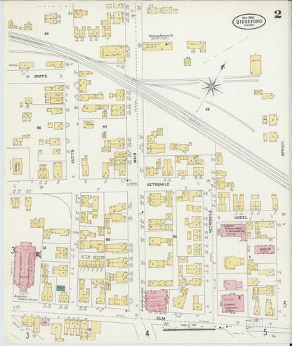 Sanborn Fire Insurance Map from Biddeford, York County, Maine (1906), Sheet #0002 - Complete Map Set gallery image, historic Sanborn map, vintage wall art, Maine Maine