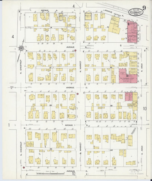 Sanborn Fire Insurance Map from Cloquet, Carlton County, Minnesota (1911), Sheet #0009 - Historic Sanborn Fire Insurance Map Print, vintage old map wall art, antique decor, genealogy gift, Minnesota Minnesota map