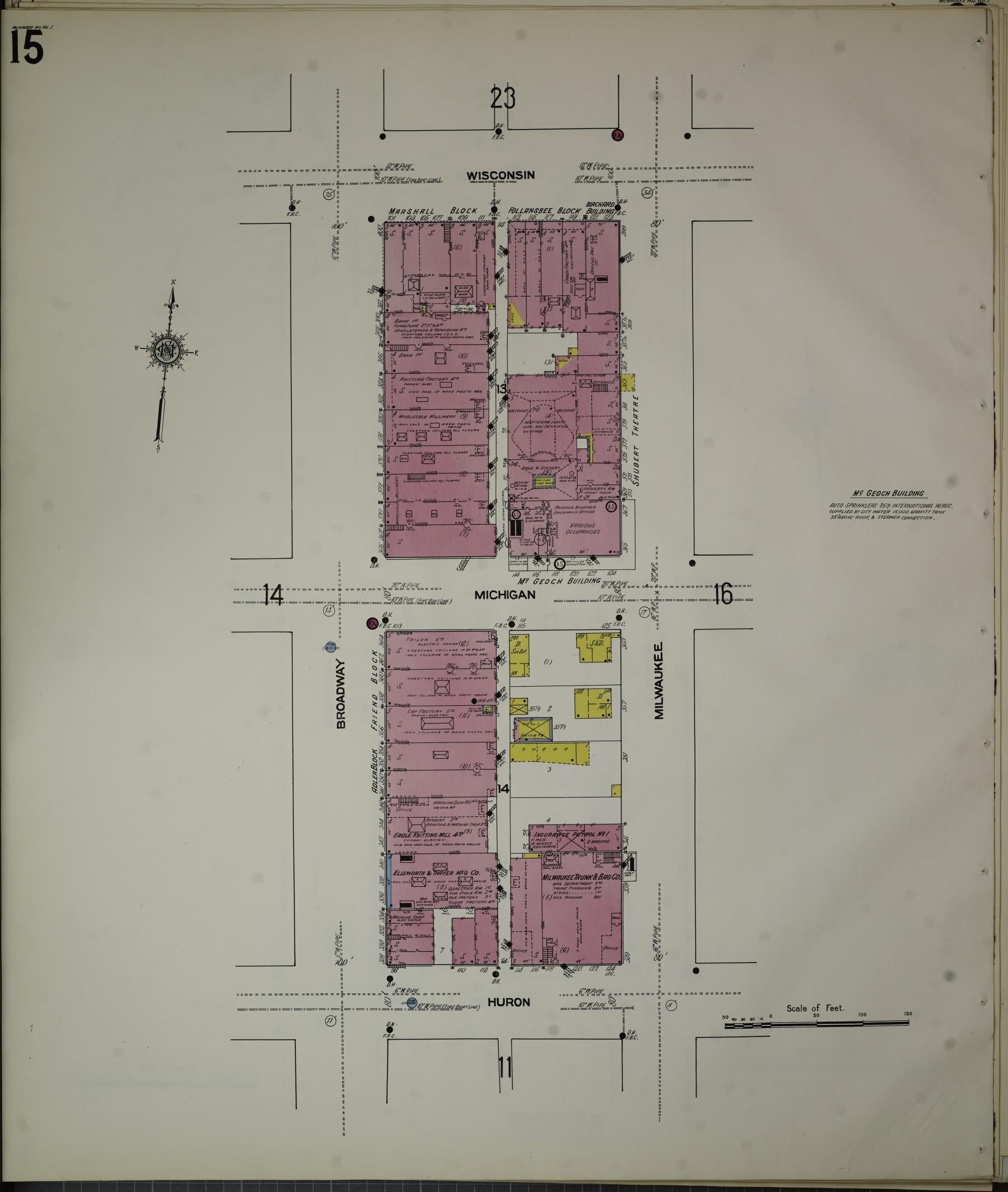 Sanborn Fire Insurance Map from Milwaukee, Milwaukee County, Wisconsin (1910), Sheet #0015 - Complete Map Set gallery image, historic Sanborn map, vintage wall art, Wisconsin Wisconsin