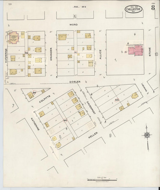 Sanborn Fire Insurance Map from Chillicothe, Hardeman County, Texas (1941), Sheet #0008 - Historic Sanborn Fire Insurance Map Print, vintage old map wall art, antique decor, genealogy gift, Texas Texas map
