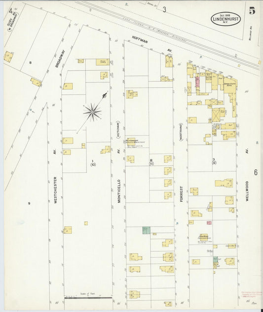 Sanborn Fire Insurance Map from Lindenhurst, Suffolk County, New York (1908), Sheet #0005 - Historic Sanborn Fire Insurance Map Print, vintage old map wall art, antique decor, genealogy gift, New York New York map