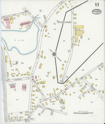 Sanborn Fire Insurance Map from Putnam, Windham County, Connecticut (1920), Sheet #0011 - Complete Map Set gallery image, historic Sanborn map, vintage wall art, Connecticut Connecticut