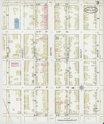 Sanborn Fire Insurance Map from Ashland, Schuylkill County, Pennsylvania (1891), Sheet #0003 - Complete Map Set gallery image, historic Sanborn map, vintage wall art, Pennsylvania Pennsylvania