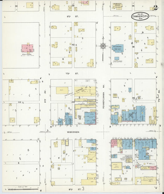 Sanborn Fire Insurance Map from Cawker City, Mitchell County, Kansas (1911), Sheet #0002 - Historic Sanborn Fire Insurance Map Print, vintage old map wall art, antique decor, genealogy gift, Kansas Kansas map