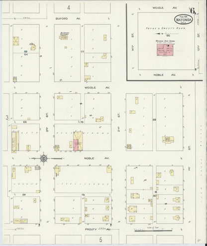 Sanborn Fire Insurance Map from Watonga, Blaine County, Oklahoma (1914), Sheet #0006 - Complete Map Set gallery image, historic Sanborn map, vintage wall art, Oklahoma Oklahoma