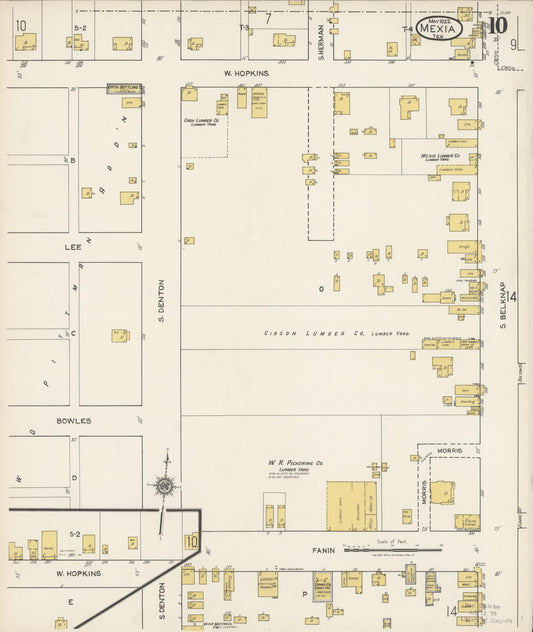 Sanborn Fire Insurance Map from Mexia, Limestone County, Texas (1922), Sheet #0010 - Historic Sanborn Fire Insurance Map Print, vintage old map wall art, antique decor, genealogy gift, Texas Texas map