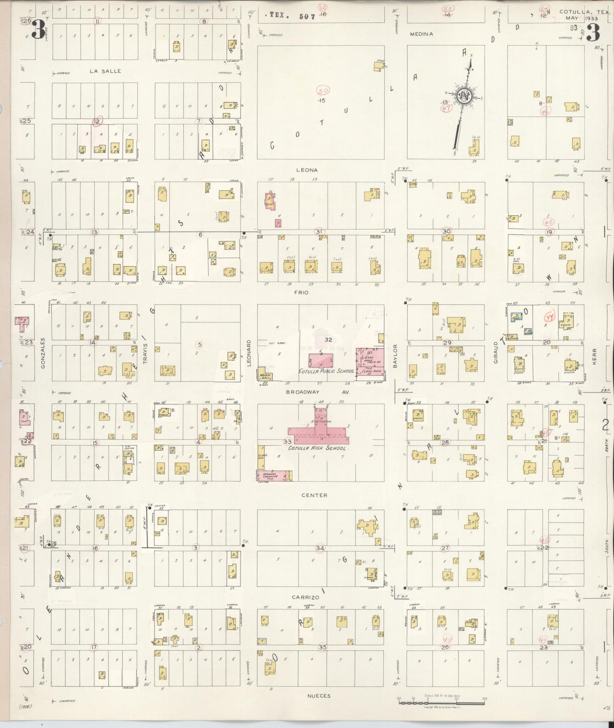 Sanborn Fire Insurance Map from Cotulla, La Salle County, Texas (1948), Sheet #0003 - Complete Map Set gallery image, historic Sanborn map, vintage wall art, Texas Texas