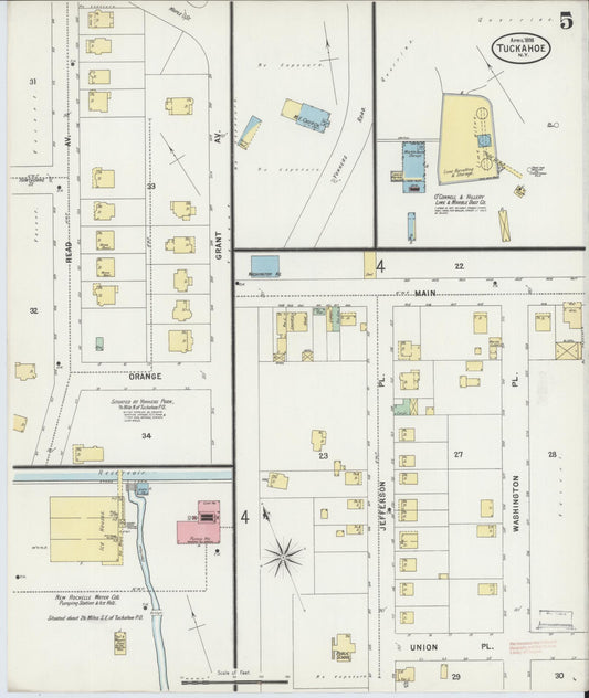 Sanborn Fire Insurance Map from Tuckahoe, Westchester County, New York (1898), Sheet #0005 - Historic Sanborn Fire Insurance Map Print, vintage old map wall art, antique decor, genealogy gift, New York New York map