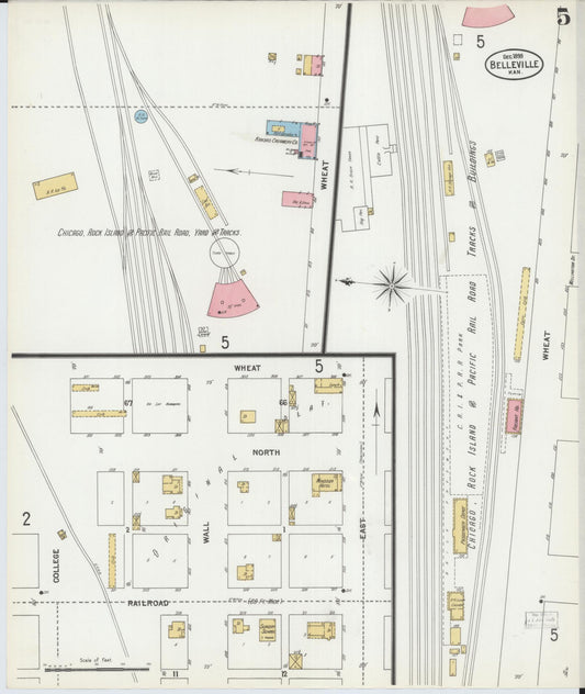 Sanborn Fire Insurance Map from Belleville, Republic County, Kansas (1899), Sheet #0005 - Historic Sanborn Fire Insurance Map Print, vintage old map wall art, antique decor, genealogy gift, Kansas Kansas map