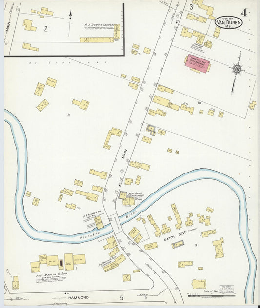 Sanborn Fire Insurance Map from Van Buren, Aroostook County, Maine (1917), Sheet #0004 - Historic Sanborn Fire Insurance Map Print, vintage old map wall art, antique decor, genealogy gift, Maine Maine map