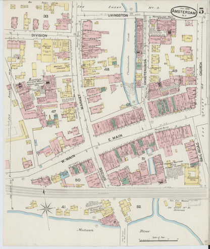 Sanborn Fire Insurance Map from Amsterdam, Montgomery County, New York (1888), Sheet #0005 - Complete Map Set gallery image, historic Sanborn map, vintage wall art, New York New York