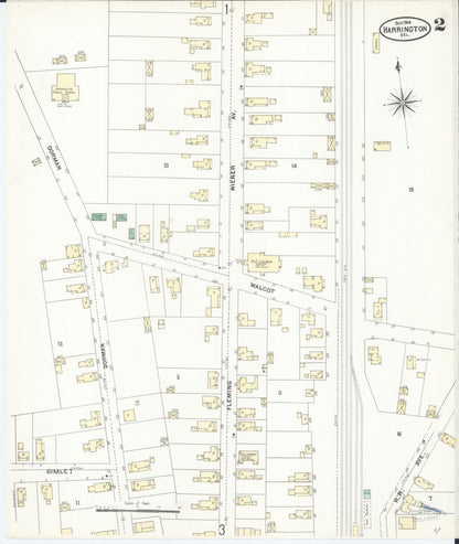 Sanborn Fire Insurance Map from Harrington, Kent County, Delaware (1904), Sheet #0002 - Complete Map Set gallery image, historic Sanborn map, vintage wall art, Delaware Delaware