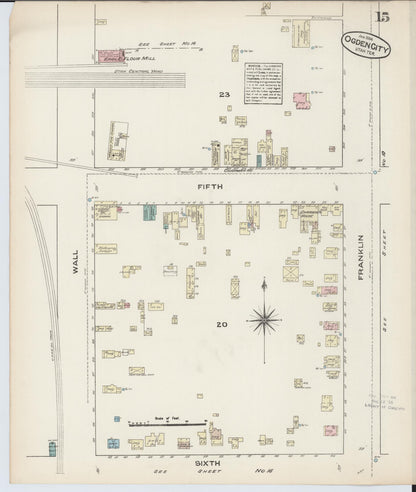 Sanborn Fire Insurance Map from Ogden, Weber County, Utah (1884), Sheet #0015 - Complete Map Set gallery image, historic Sanborn map, vintage wall art, Utah Utah