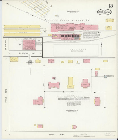 Sanborn Fire Insurance Map from Grand Junction, Mesa County, Colorado (1912), Sheet #0018 - Complete Map Set gallery image, historic Sanborn map, vintage wall art, Colorado Colorado