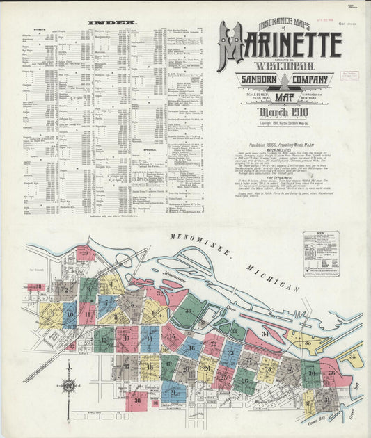 Marinette, Marinette County, Wisconsin (1910) – Sanborn Fire Insurance Map – Map View