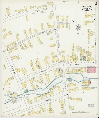Sanborn Fire Insurance Map from Norway, Oxford County, Maine (1895), Sheet #0002 - Complete Map Set gallery image, historic Sanborn map, vintage wall art, Maine Maine