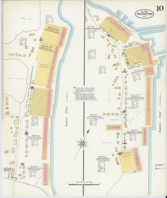 Sanborn Fire Insurance Map from Haverstraw, Rockland County, New York (1903), Sheet #0010 - Historic Sanborn Fire Insurance Map Print, vintage old map wall art, antique decor, genealogy gift, New York New York map