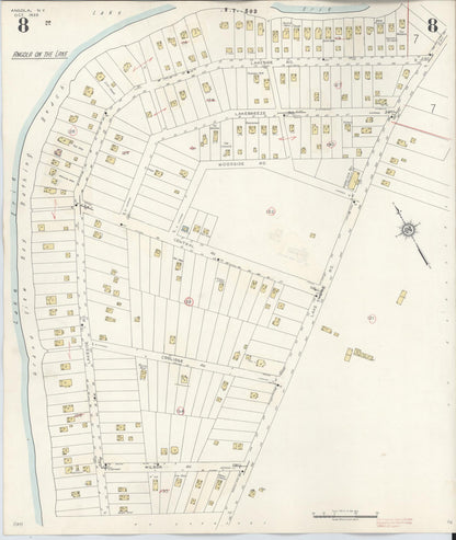 Sanborn Fire Insurance Map from Angola, Erie County, New York (1944), Sheet #0008 - Complete Map Set gallery image, historic Sanborn map, vintage wall art, New York New York