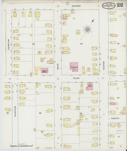 Sanborn Fire Insurance Map from Glens Falls, Warren County, New York (1895), Sheet #0022 - Complete Map Set gallery image, historic Sanborn map, vintage wall art, New York New York