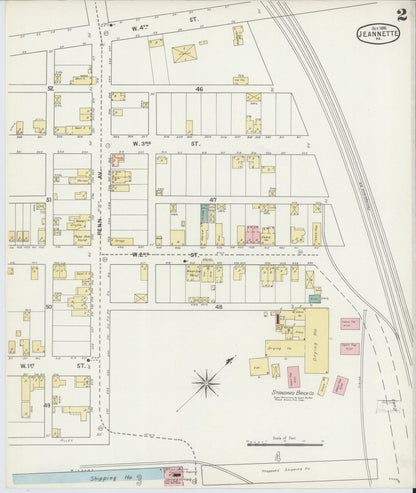 Sanborn Fire Insurance Map from Jeannette, Westmoreland County, Pennsylvania (1895), Sheet #0002 - Complete Map Set gallery image, historic Sanborn map, vintage wall art, Pennsylvania Pennsylvania