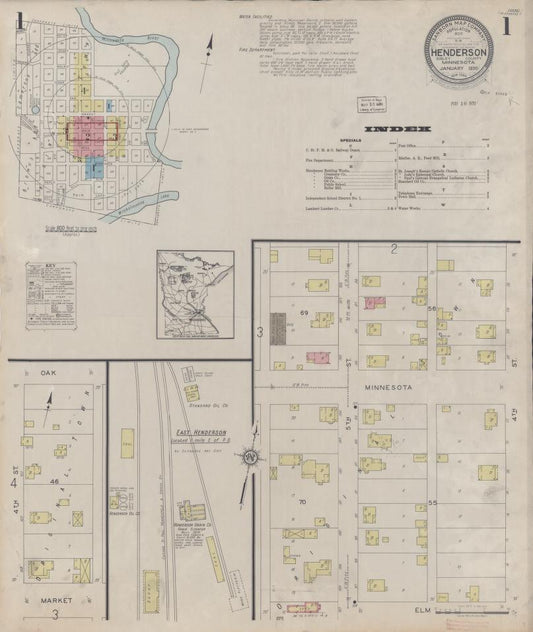 Sanborn Fire Insurance Map from Henderson, Sibley County, Minnesota. (1930) – Map View
