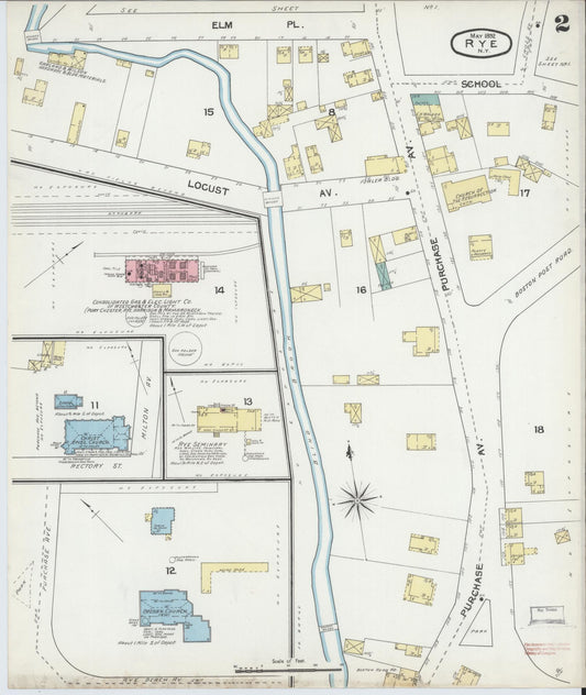 Sanborn Fire Insurance Map from Rye, Westchester County, New York (1892), Sheet #0002 - Historic Sanborn Fire Insurance Map Print, vintage old map wall art, antique decor, genealogy gift, New York New York map