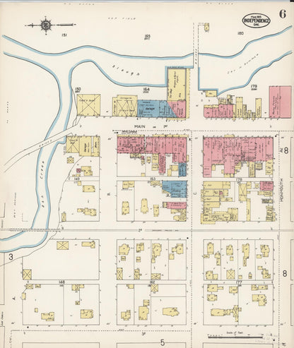 Sanborn Fire Insurance Map from Independence, Polk County, Oregon (1913), Sheet #0006 - Complete Map Set gallery image, historic Sanborn map, vintage wall art, Oregon Oregon