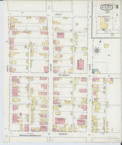Sanborn Fire Insurance Map from Ripley, Brown County, Ohio (1895), Sheet #0003 - Historic Sanborn Fire Insurance Map Print, vintage old map wall art, antique decor, genealogy gift, Ohio Ohio map