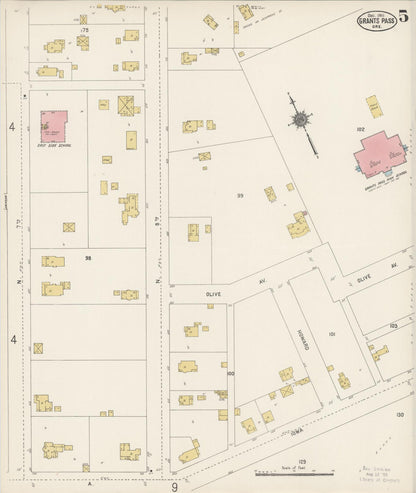 Sanborn Fire Insurance Map from Grants Pass, Josephine County, Oregon (1911), Sheet #0005 - Complete Map Set gallery image, historic Sanborn map, vintage wall art, Oregon Oregon