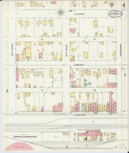 Sanborn Fire Insurance Map from Centralia, Marion, Clinton, Jefferson, and Washington Counties, Illinois (1897), Sheet #0004 - Complete Map Set gallery image, historic Sanborn map, vintage wall art, Illinois Illinois