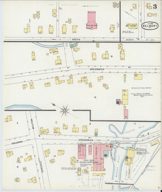 Sanborn Fire Insurance Map from Belmont, Allegany County, New York (1897), Sheet #0003 - Historic Sanborn Fire Insurance Map Print, vintage old map wall art, antique decor, genealogy gift, New York New York map