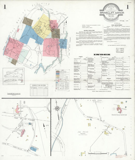 Sanborn Fire Insurance Map from Briarcliff Manor, Westchester County, New York. (1933) – Historic Sanborn Fire Insurance Map Print