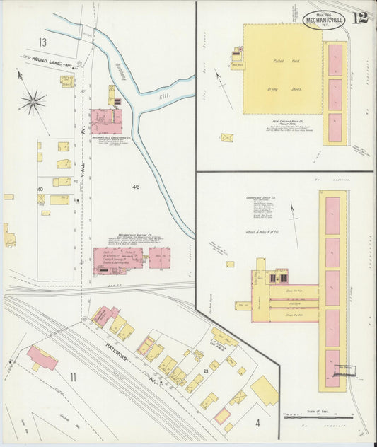 Sanborn Fire Insurance Map from Mechanicville, Saratoga County, New York (1904), Sheet #0011 - Historic Sanborn Fire Insurance Map Print, vintage old map wall art, antique decor, genealogy gift, New York New York map