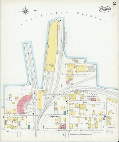 Sanborn Fire Insurance Map from Stonington, New London County, Connecticut (1901), Sheet #0002 - Complete Map Set gallery image, historic Sanborn map, vintage wall art, Connecticut Connecticut