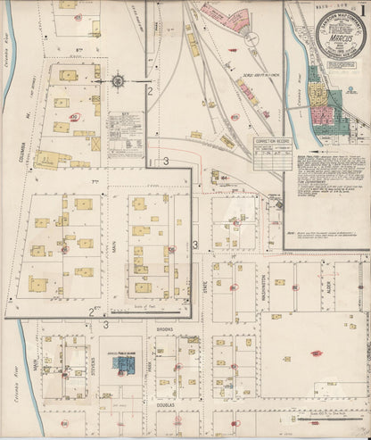 Sanborn Fire Insurance Map from Marcus, Stevens County, Washington (1932), Sheet #0001 - Complete Map Set gallery image, historic Sanborn map, vintage wall art, Washington Washington