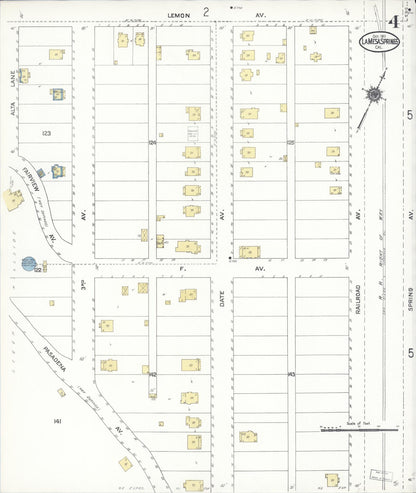 Sanborn Fire Insurance Map from La Mesa, San Diego County, California (1911), Sheet #0004 - Historic Sanborn Fire Insurance Map Print, vintage old map wall art, antique decor, genealogy gift, California California map