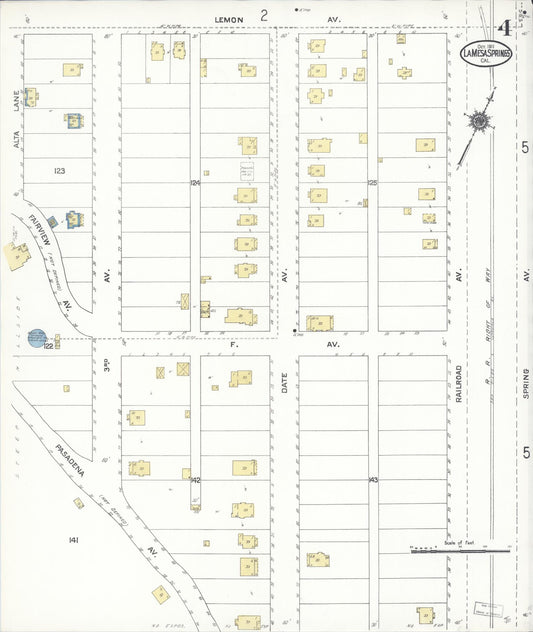 Sanborn Fire Insurance Map from La Mesa, San Diego County, California (1911), Sheet #0004 - Historic Sanborn Fire Insurance Map Print, vintage old map wall art, antique decor, genealogy gift, California California map