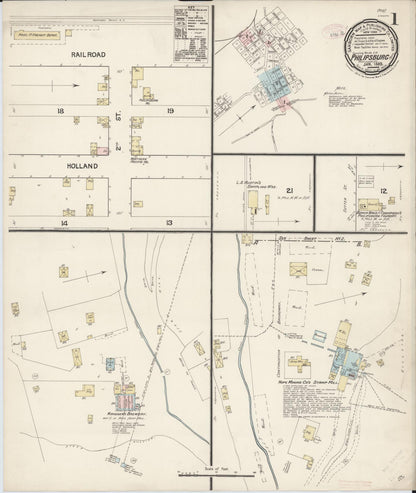 Sanborn Fire Insurance Map from Philipsburg, Granite County, Montana (1889), Sheet #0001 - Complete Map Set gallery image, historic Sanborn map, vintage wall art, Montana Montana