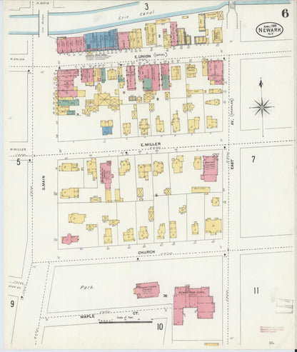 Sanborn Fire Insurance Map from Newark, Wayne County, New York (1906), Sheet #0006 - Complete Map Set gallery image, historic Sanborn map, vintage wall art, New York New York